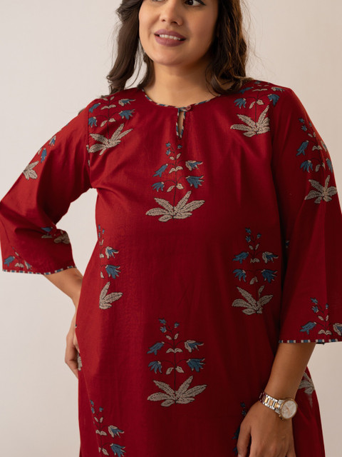 Glory Silk Women Floral Printed Indie Prints Kurta - Image 2