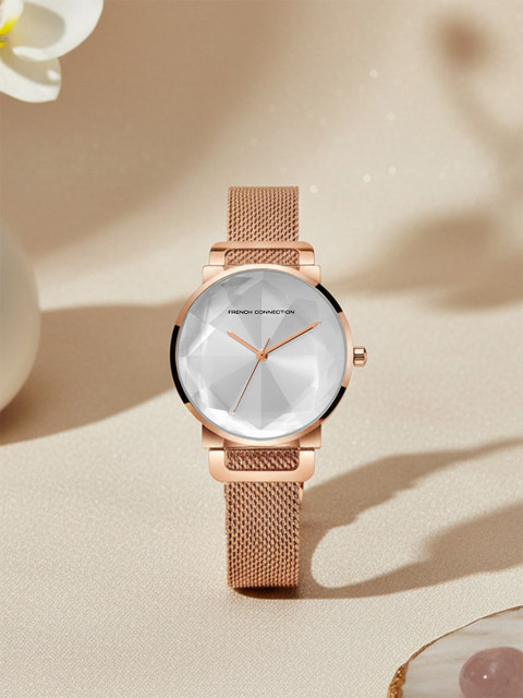 French Connection Women Dial & Stainless Steel Bracelet Style Straps Analogue Watch FCN0179SRGM