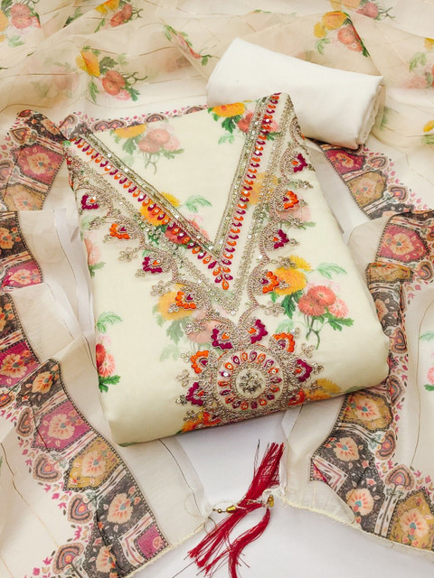 KALINI Printed Unstitched Dress Material