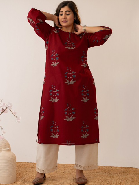 Glory Silk Women Floral Printed Indie Prints Kurta - Image 7
