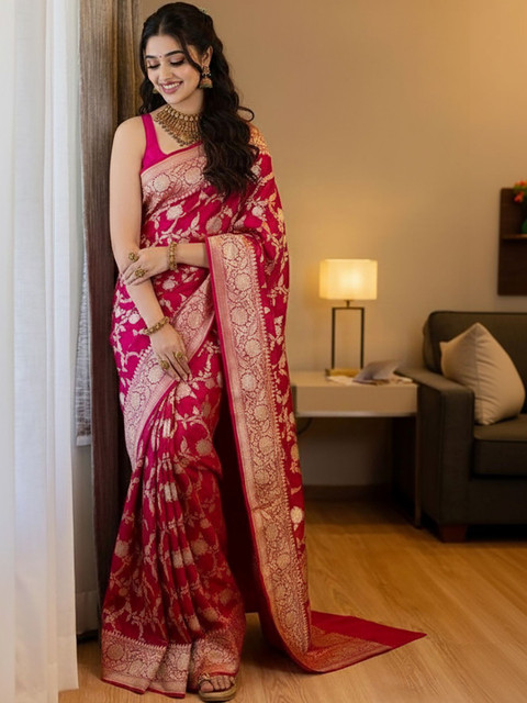 KALINI Woven Design Silk Blend Designer Banarasi Saree