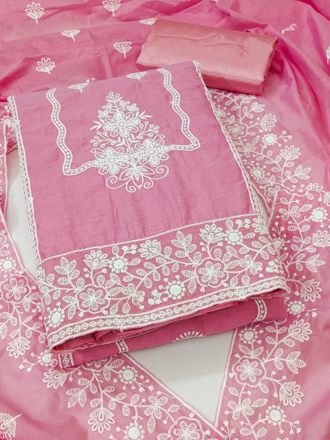 KALINI Embroidered Pure Cotton Unstitched Dress Material