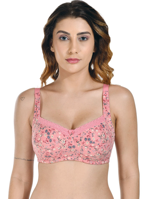 B'ZAR Women Floral Printed Full Coverage NON PADDED Bra