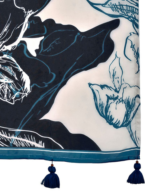 KALINI Floral Printed Organza Dupatta with Tassles - Image 3