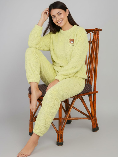 Lugo Women Round Neck Long Sleeves Night suit