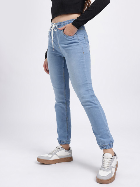 glitchez Women Jogger Fit Mid-Rise Stretchable Jeans