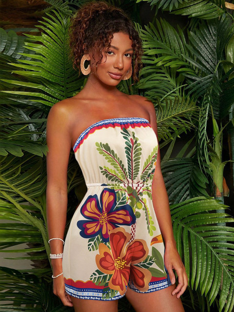 Zucchini Off-Shoulder Printed Jumpsuit