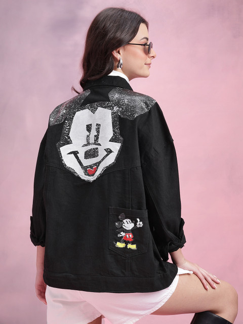 DressBerry Mickey Mouse Printed Pure Cotton Denim Jacket