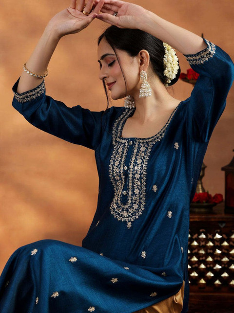 rarethread Women Embroidered Floral Kurta - Image 4