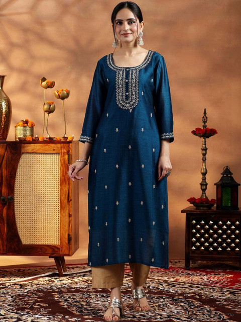 rarethread Women Embroidered Floral Kurta