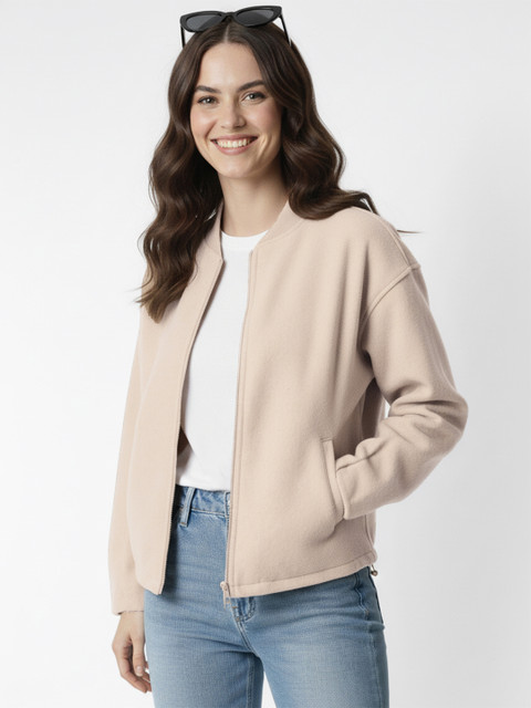 Mast & Harbour Flannel Stand Collar Drop Shoulder Sleeves Tailored Jacket