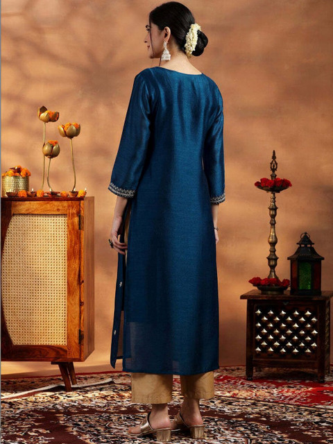 rarethread Women Embroidered Floral Kurta - Image 2