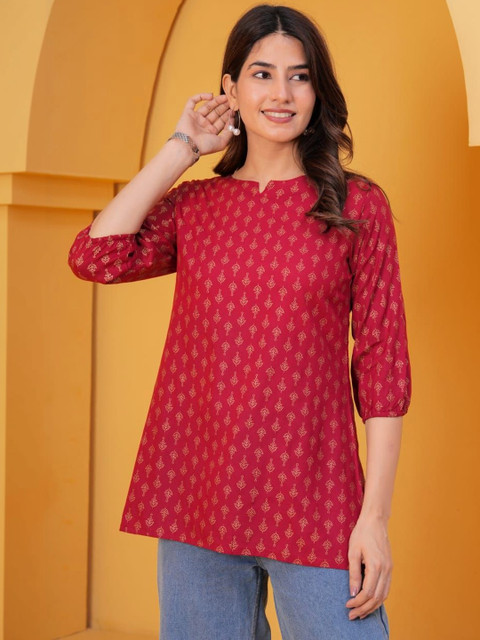 Damseldrape Ethnic Motifs Printed Pure Cotton Kurti