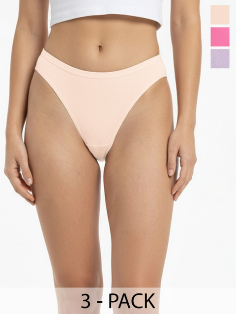 DressBerry Pack of 3 Pure Cotton Printed Bikini Briefs