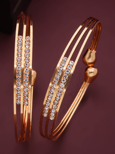 Anouk Set Of 2 Gold-Plated American Diamond Studded Bangle