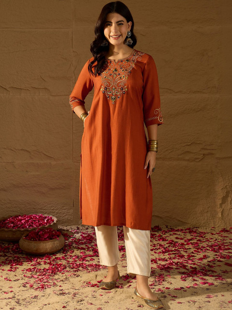 Anouk Women Embroidered Indie Prints Kurta