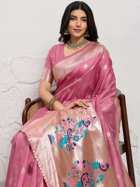 PBS PRINTS Ethnic Motifs Zari Art Silk Banarasi Saree - Image 2