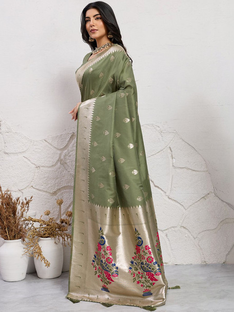 PBS PRINTS Ethnic Motifs Zari Art Silk Banarasi Saree