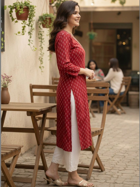 Pjyot by surhi Women Ethnic Motifs Printed Thread Work Kurta - Image 5