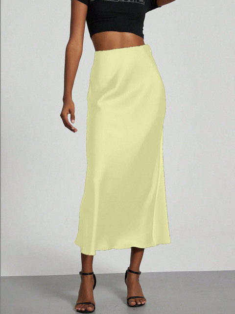 KATECLO A-Line High-Waist Midi Skirts