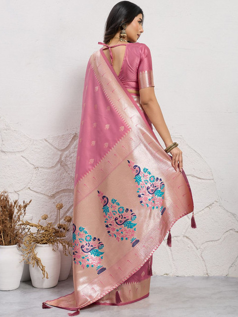 PBS PRINTS Ethnic Motifs Zari Art Silk Banarasi Saree - Image 5