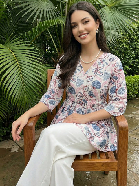 Anouk Mirage Floral Print Cotton Wrap Top