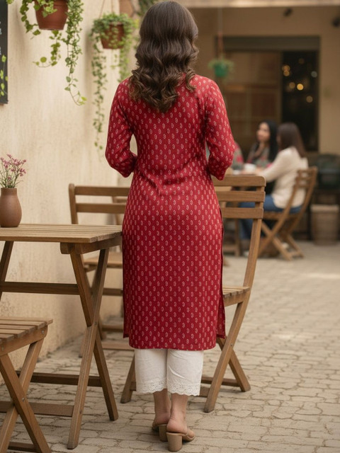 Pjyot by surhi Women Ethnic Motifs Printed Thread Work Kurta - Image 3