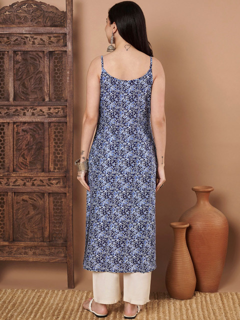 HERE&NOW Floral Printed Pure Cotton Kurti - Image 6
