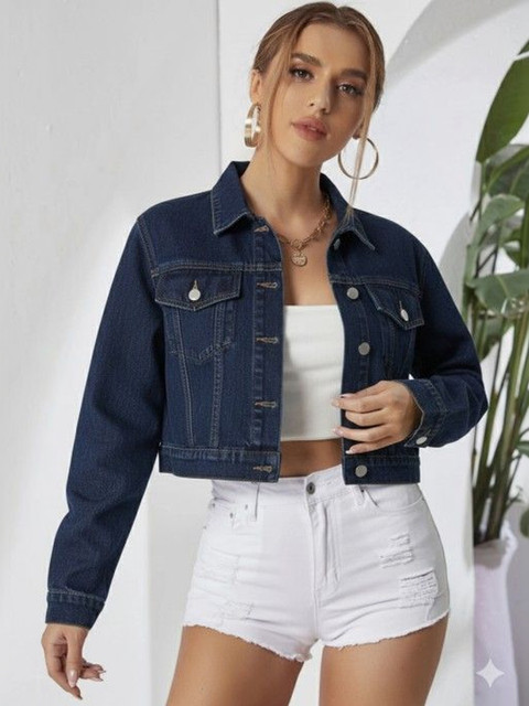Lahaba Women Crop Denim Jacket