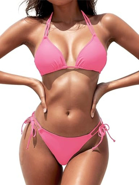 MEDHA INDUSTRIES Quick-Dry Halter Neck Swim Bikini Set