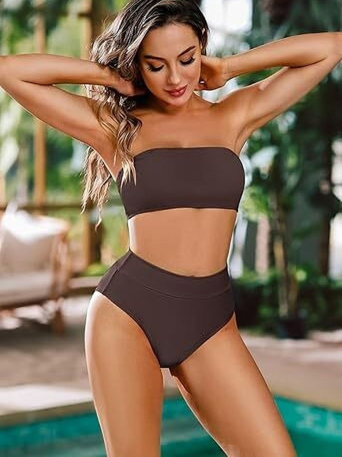 TATHASTU SILK Shoulder Straps Neck Stretchable Swim Bikini Set