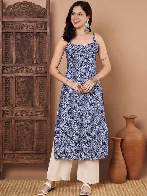 HERE&NOW Floral Printed Pure Cotton Kurti