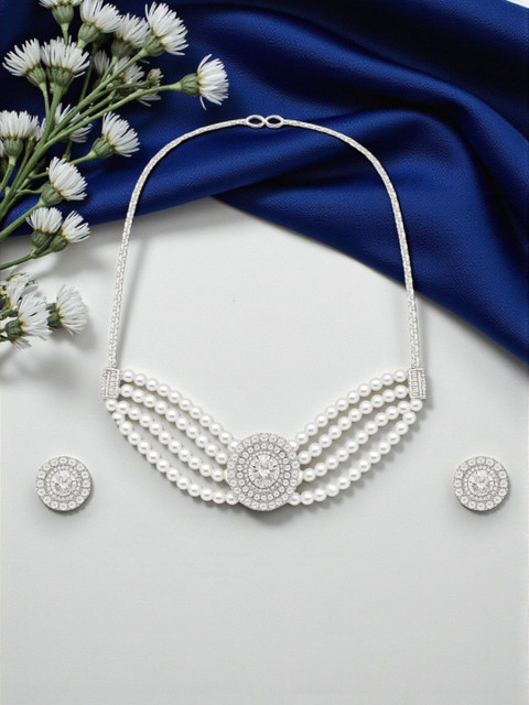 AccessHer Sterling Silver Silver-Plated Choker Necklace