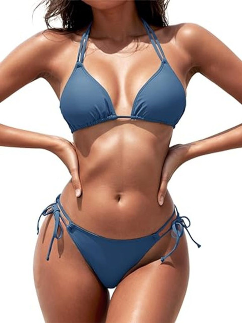 Fookre Quick-Dry Halter Neck Swim Bikini Set