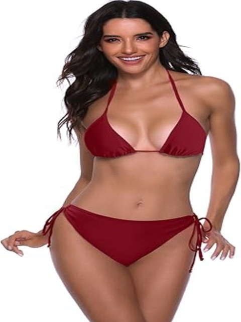 najis syed traders Halter Neck Stretchable Swim Bikini Set Swimwear