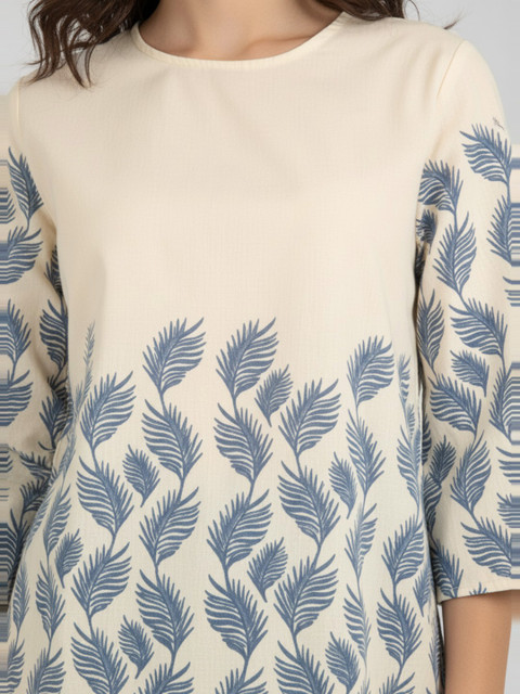 Anouk Rustic Floral Printed Flared Sleeves Straight Kurti - Image 2