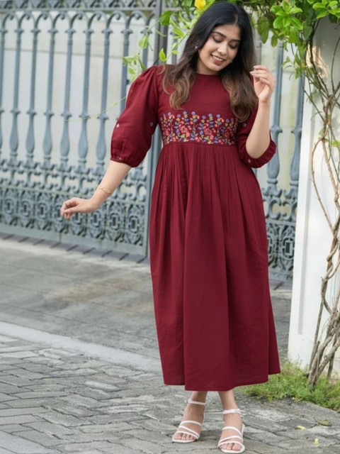 MF ERA Floral Embroidered Thread Work Thread Work Empire Kurti