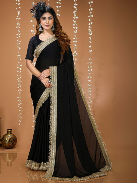 HERE&NOW Women Embellished Georgette Saree