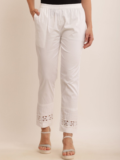 Aasma Creatives Women Textured Embellished Trousers