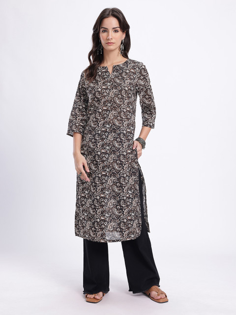 Anouk Rustic Ethnic Motifs Print Straight Kurta
