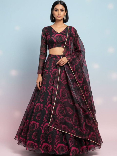 LIPS CROWN Printed Ready to Wear Lehenga & Blouse With Dupatta
