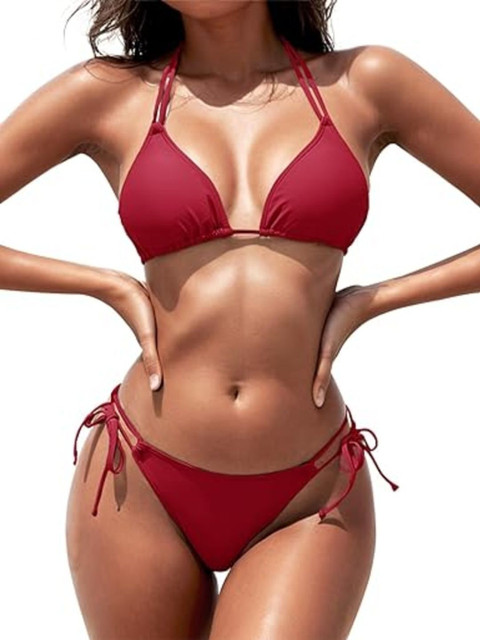 Swibona Halter Neck Stretchable Swim Bikini Set