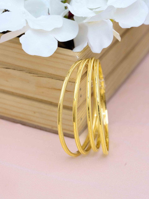 Zeraki Jewels Set Of 4 Gold-Plated Bangles