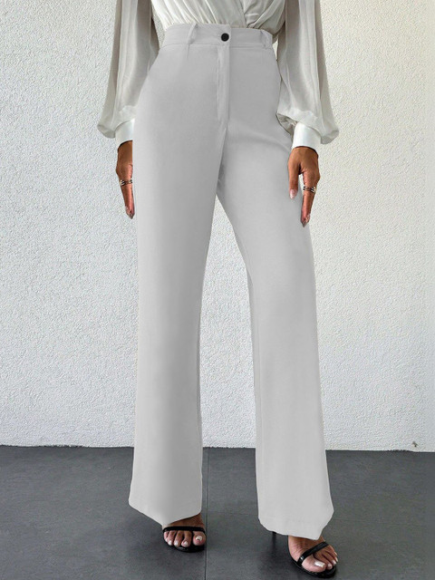 KERI PERRY Women Relaxed High-Rise Easy Wash Trousers