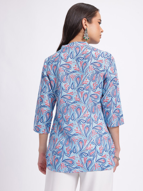 Anouk Rustic Ethnic Motifs Printed Mandarin Collar Straight Kurti - Image 6