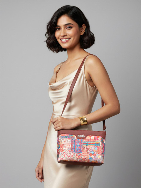ZOUK Kutch Gamthi Harmony Ethnic Motifs Printed Structured Sling Bag