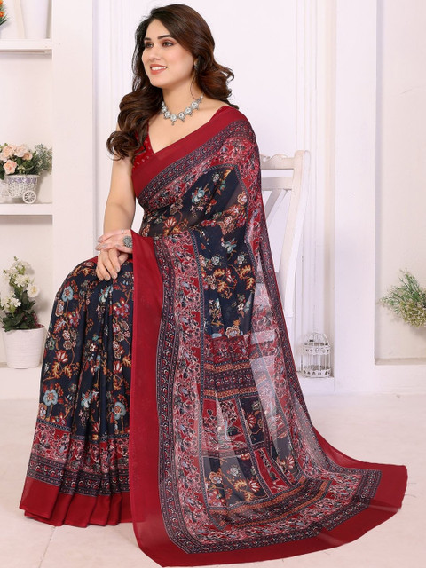 vj fashion Floral Pure Georgette Saree