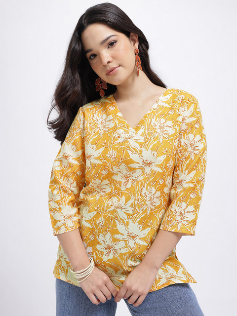 Anouk Rustic Floral Print Short Kurti