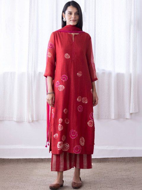 SURUKH Women Ethnic Motifs Printed Regular Kurta with Palazzos & With Dupatta