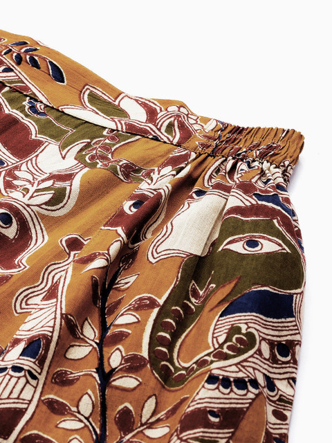 Taavi Ethnic Print Pure Cotton A-Line Maxi Skirt - Image 5